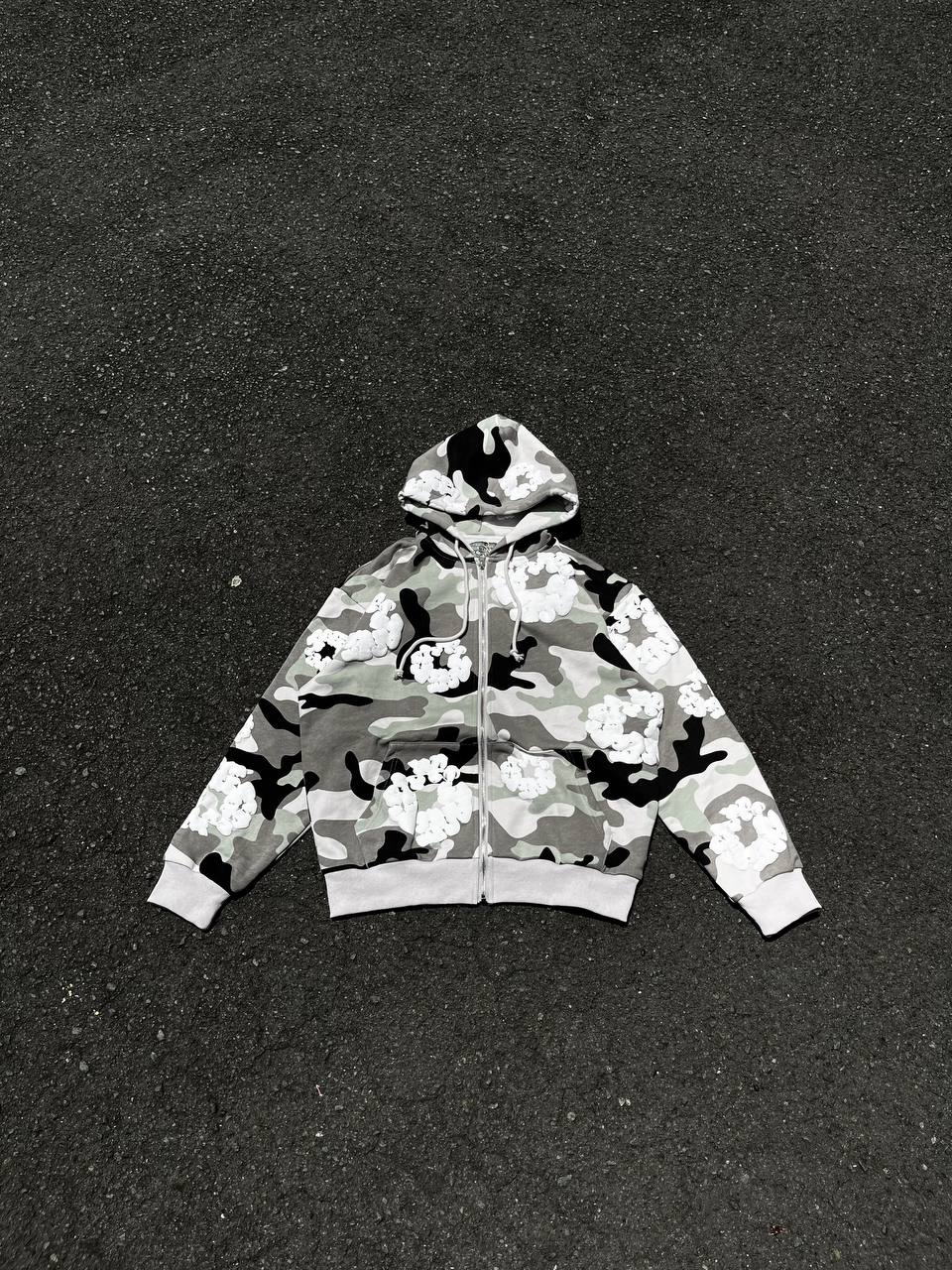 Denim tears camo wreath zip hoodie