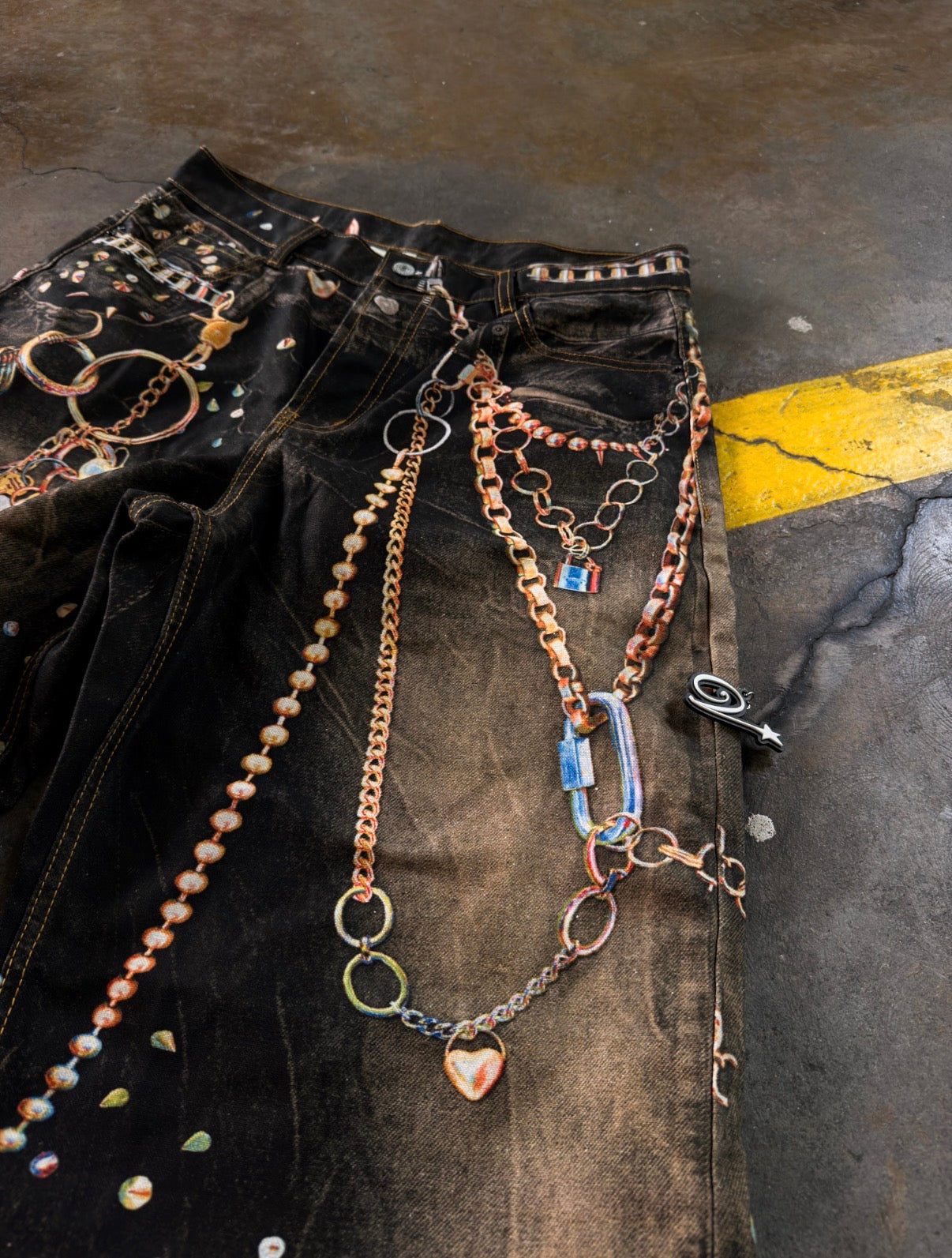 Acne Studios 1981 Biker trompe-l'œil Jeans