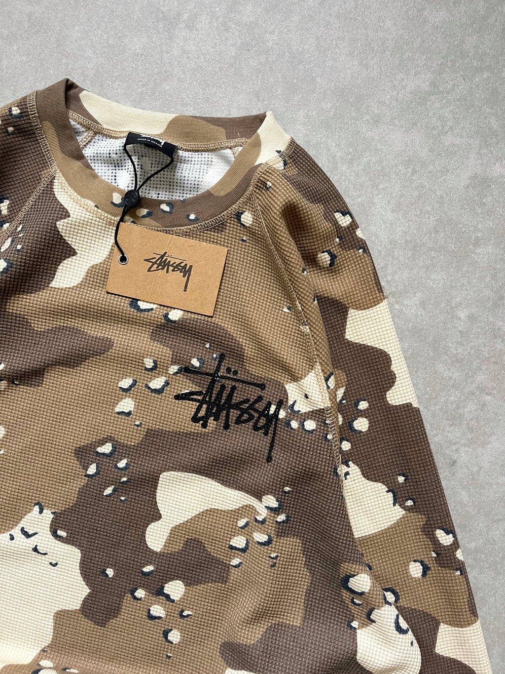 Stussy Sand Camo Waffle longsleeves