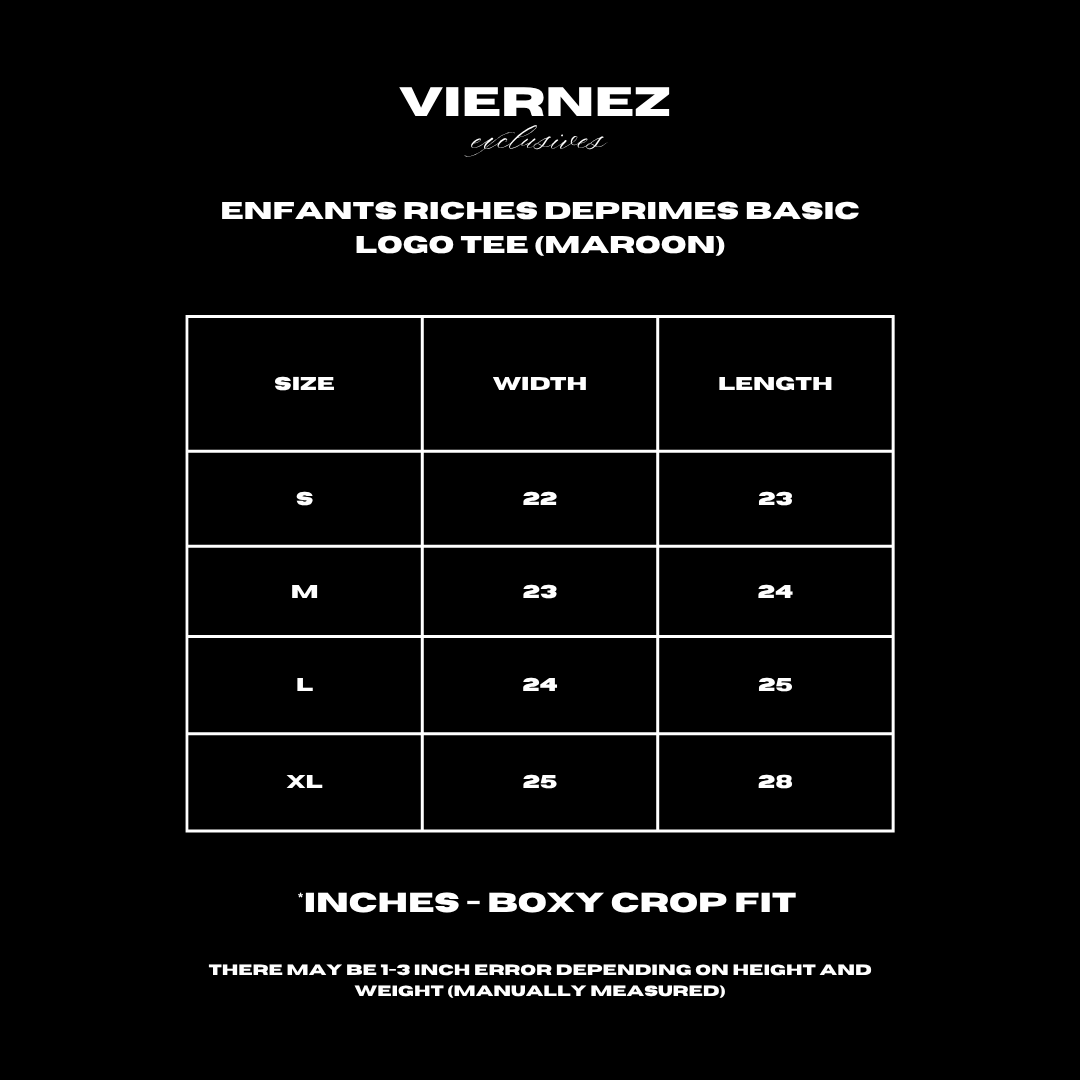 Enfants Riches Deprimes Basic Logo Tee (Maroon)