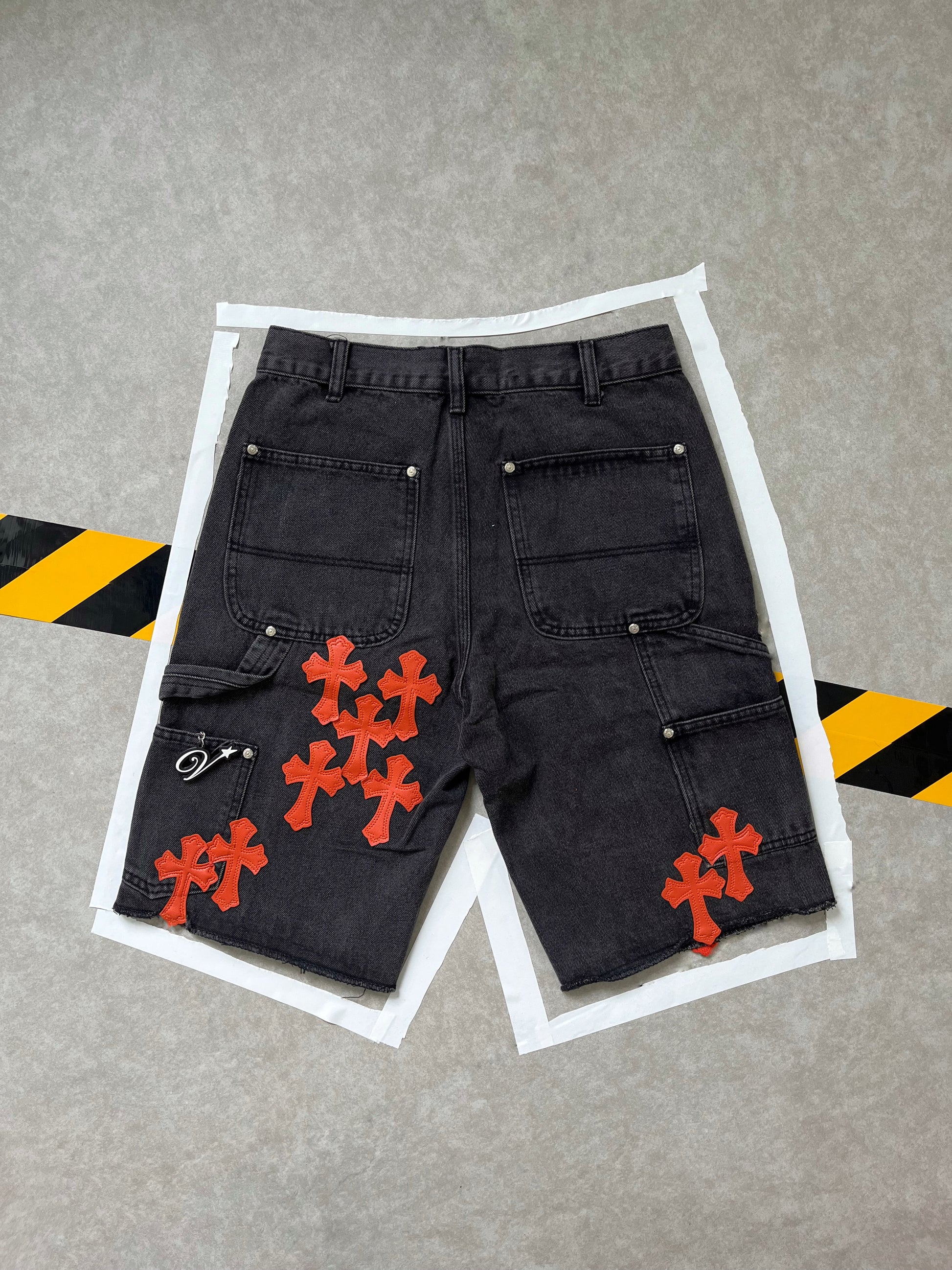 Chrome Hearts Orange Patchwork jorts