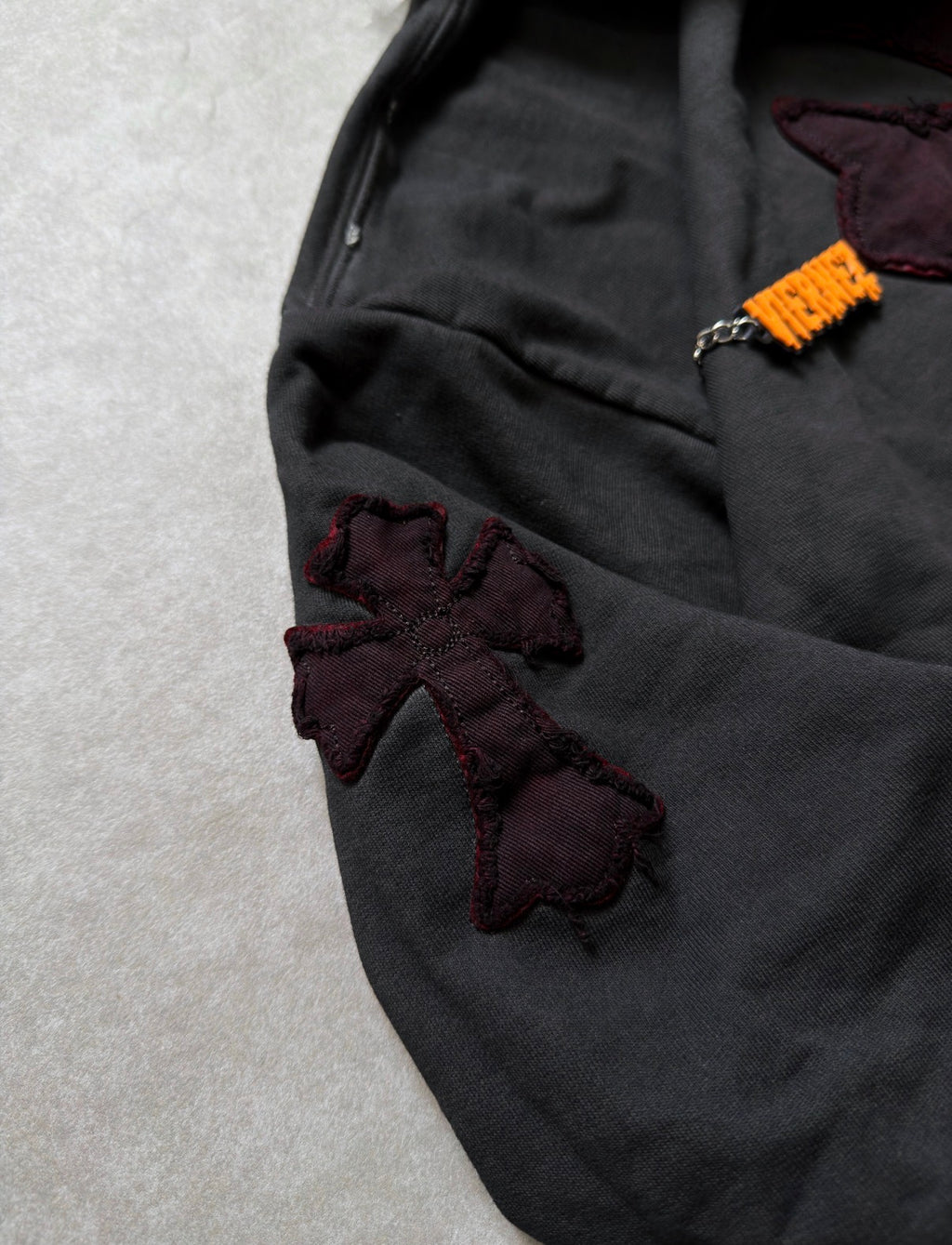 Chrome Hearts Gothic Patchwork Distressed Hoodie