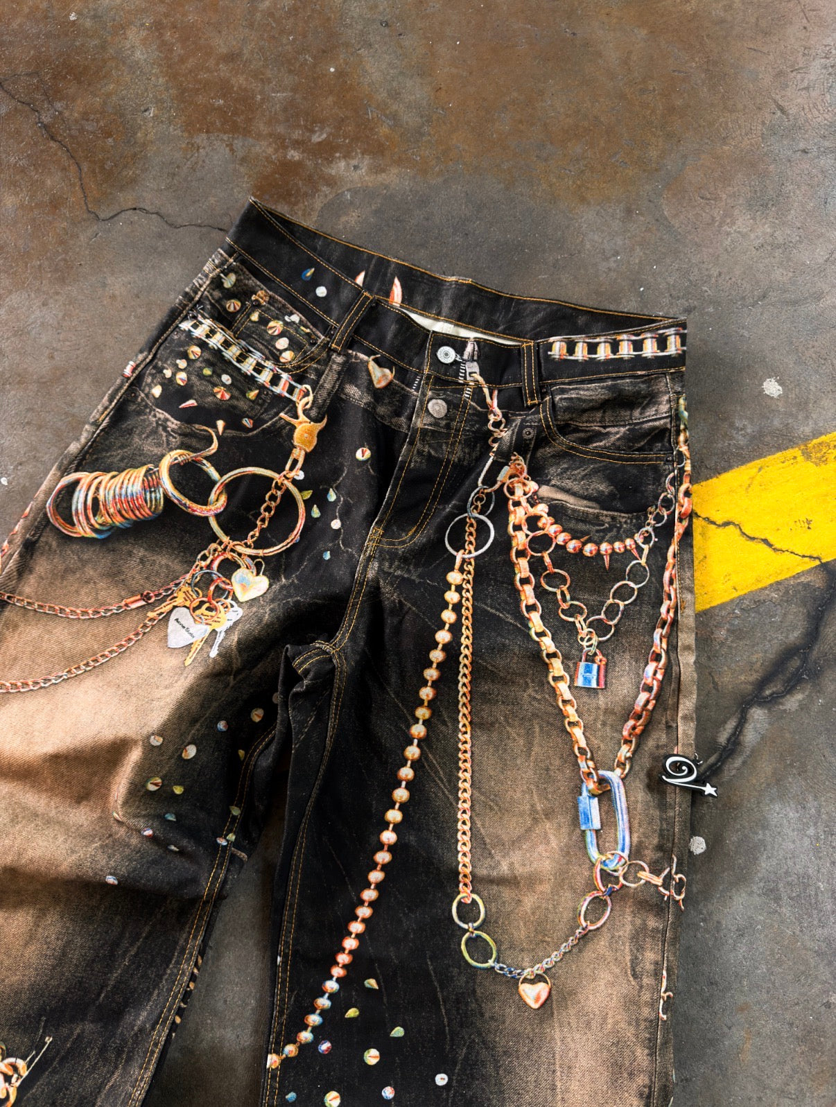 Acne Studios 1981 Biker trompe-l'œil Jeans