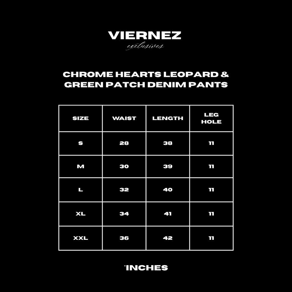 Chrome Hearts Leopard & Green Patch Denim Pants