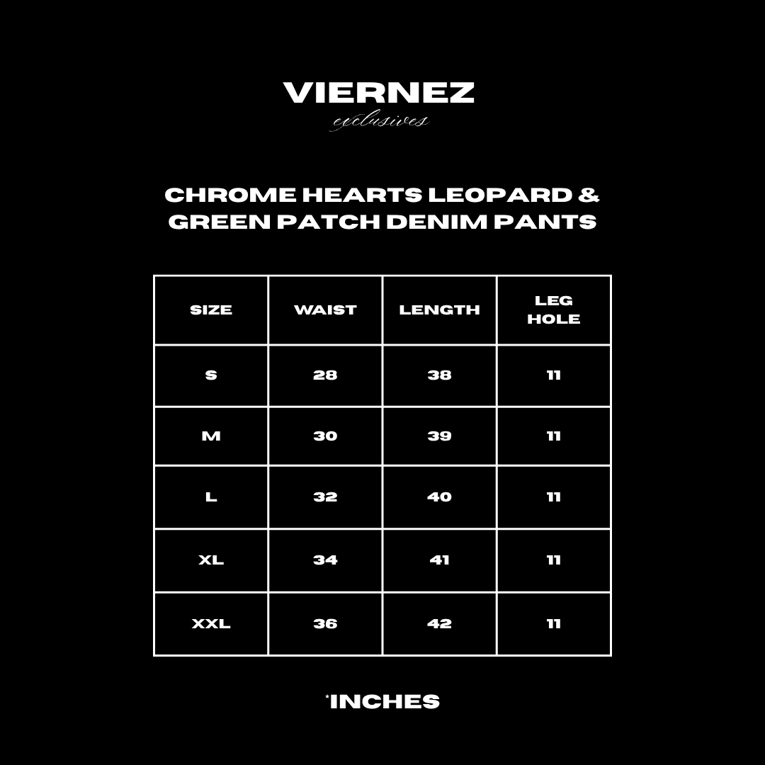 Chrome Hearts Leopard & Green Patch Denim Pants