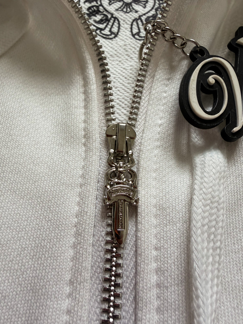 Chrome Hearts Las Vegas Exclusive horseshoe zip hoodie in White