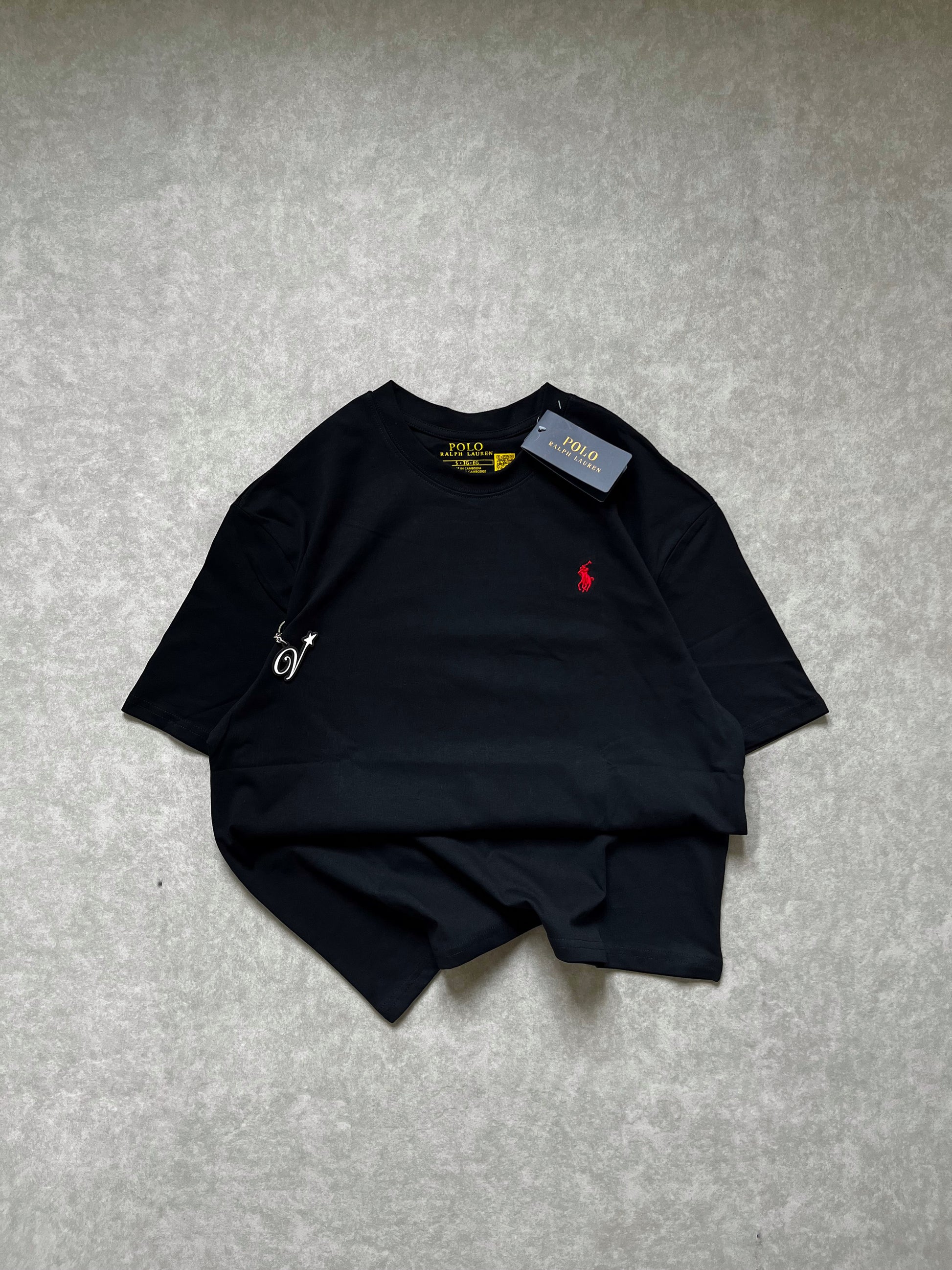 RL Basic tee in Black - LARGE