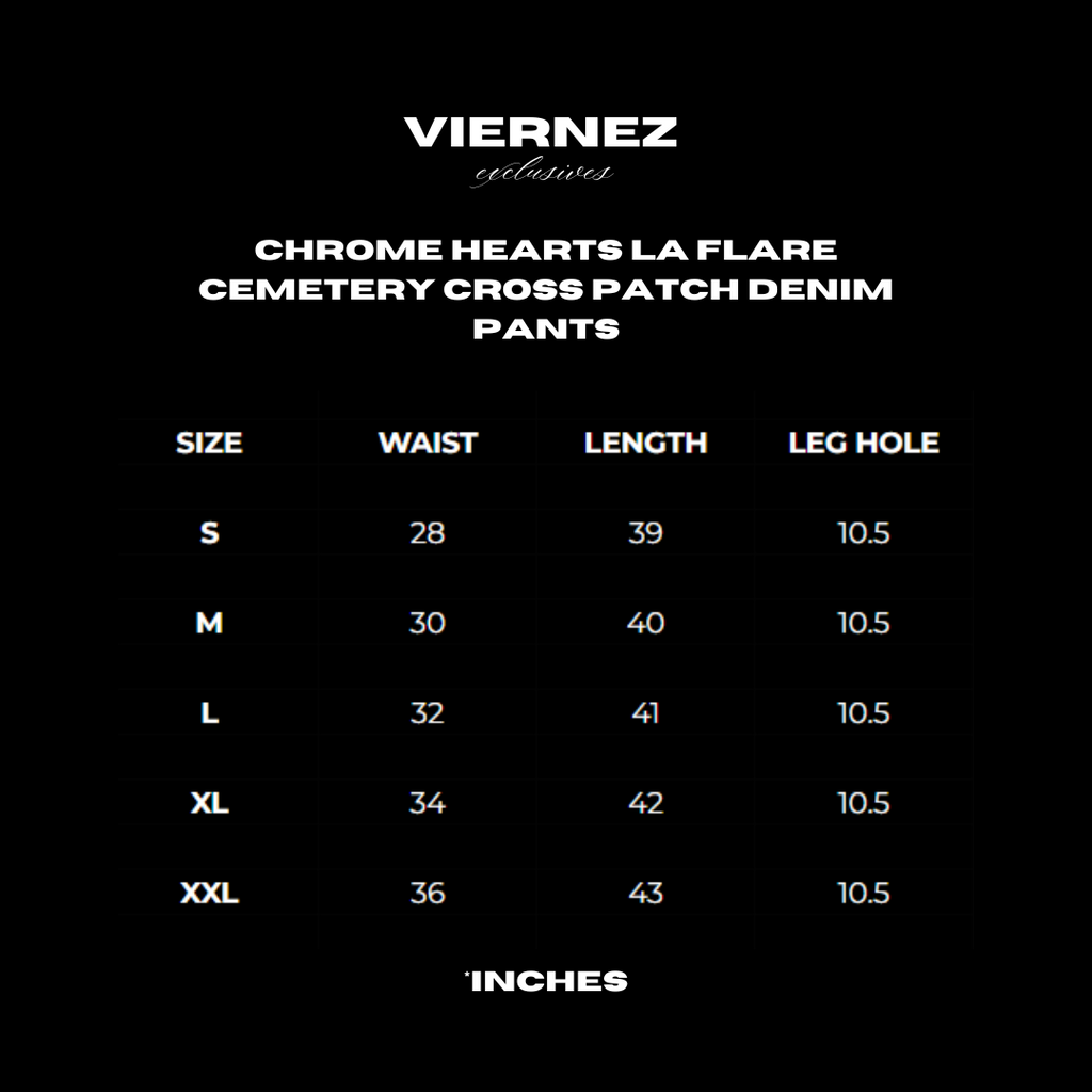 Chrome Hearts La Flare Cemetery Cross Patch Denim Pants