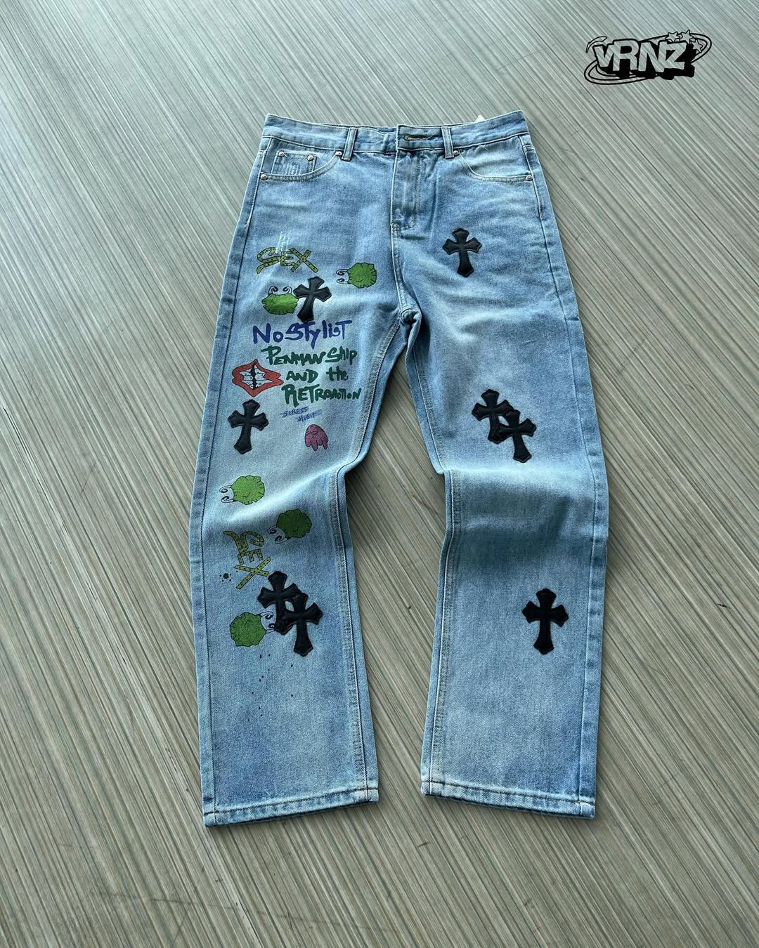 Levi's X Chrome hearts sex records denim pants