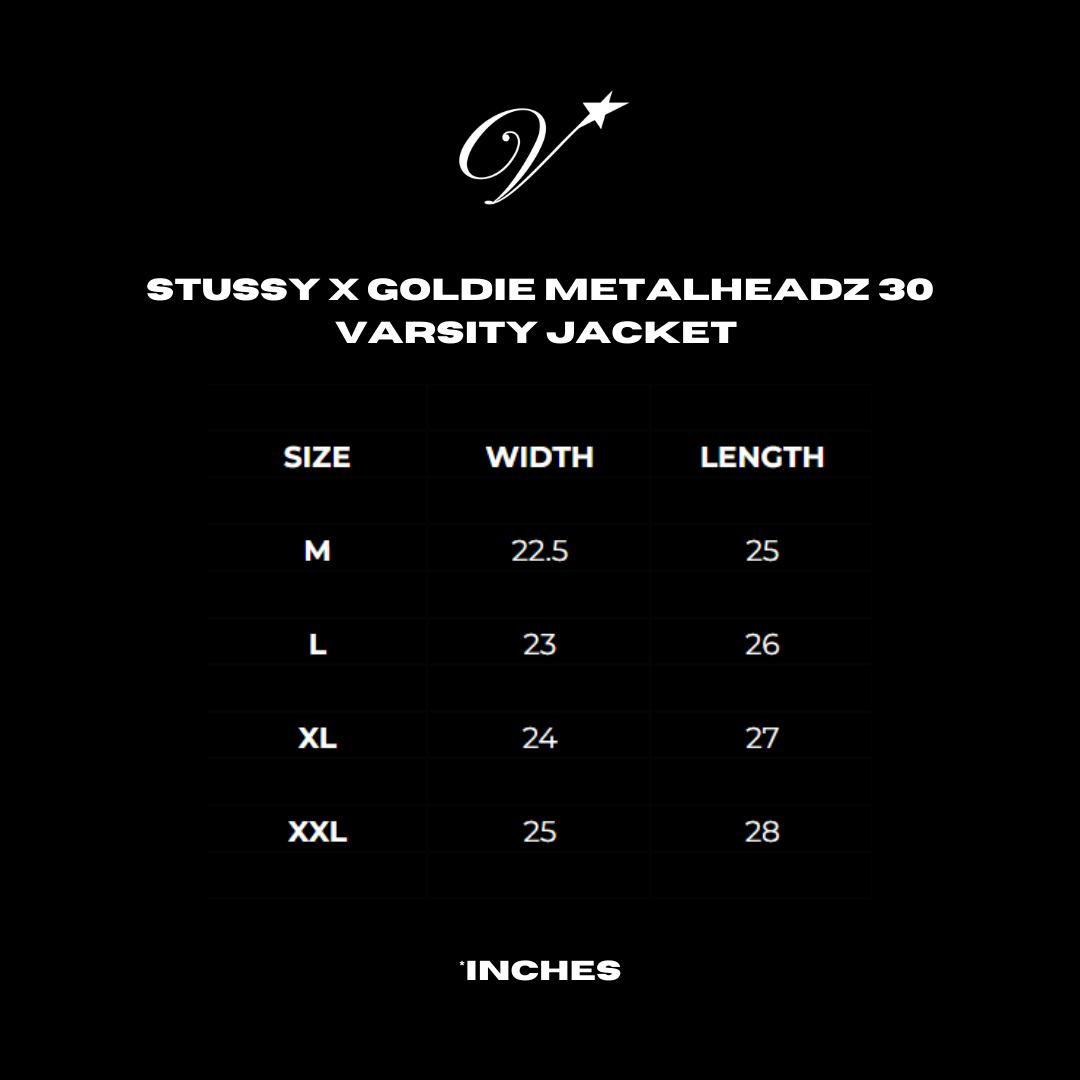 Stüssy x Goldie metalheadz varsity jacket