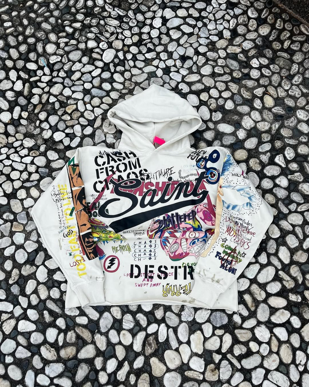 Saint Mxxxxx x Deńim Teařs Graffiti Hoodie