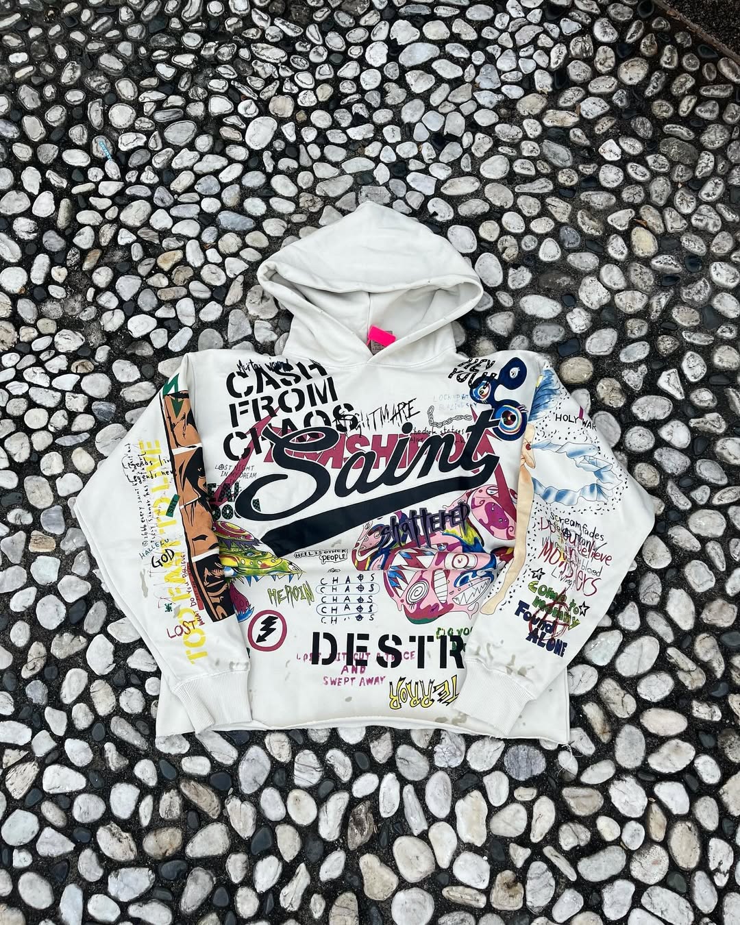 Saint Mxxxxx x Deńim Teařs Graffiti Hoodie