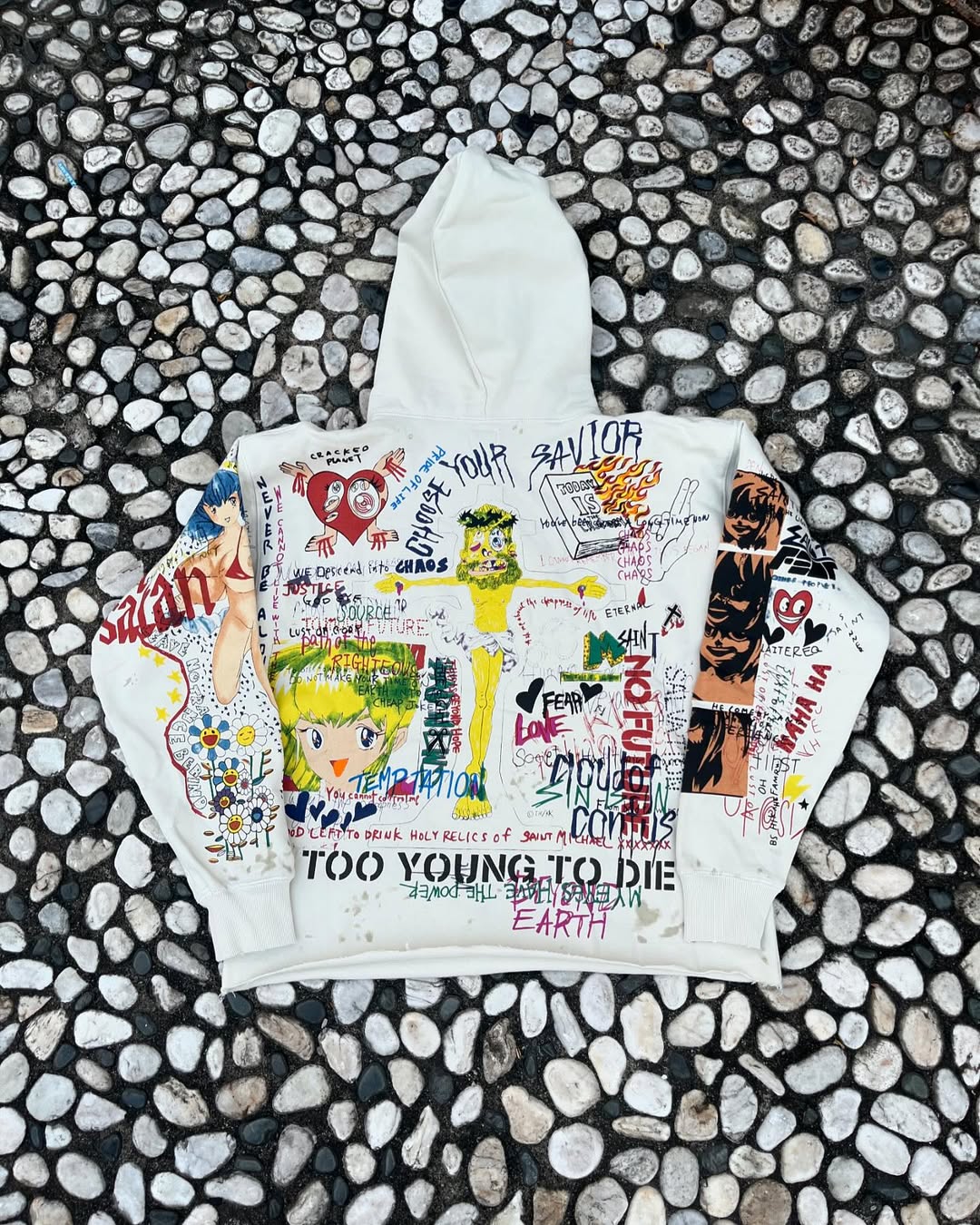 Saint Mxxxxx x Deńim Teařs Graffiti Hoodie
