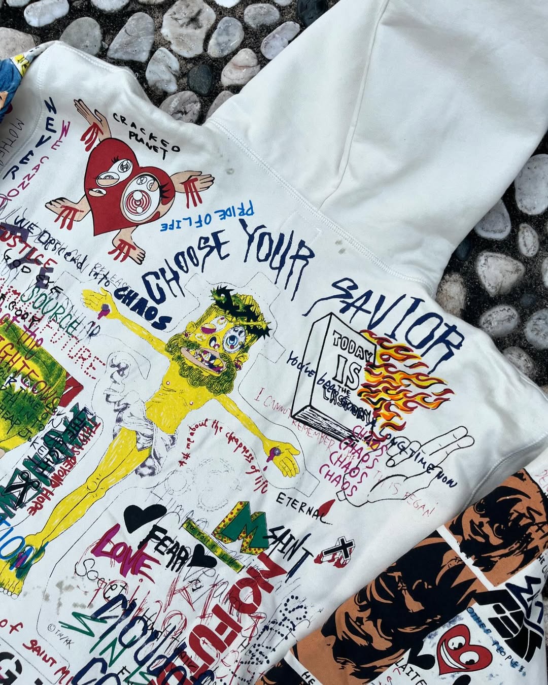 Saint Mxxxxx x Deńim Teařs Graffiti Hoodie