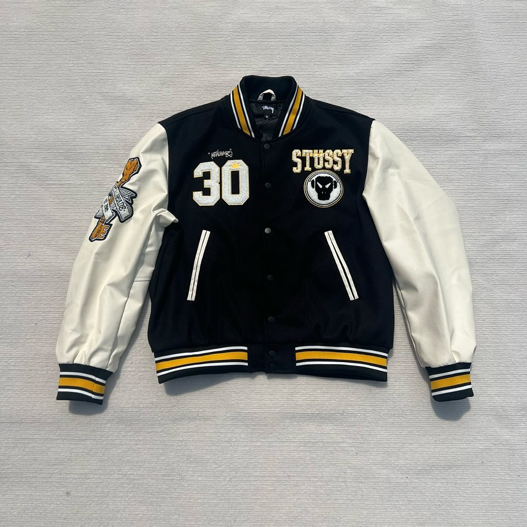 Stüssy x Goldie metalheadz varsity jacket