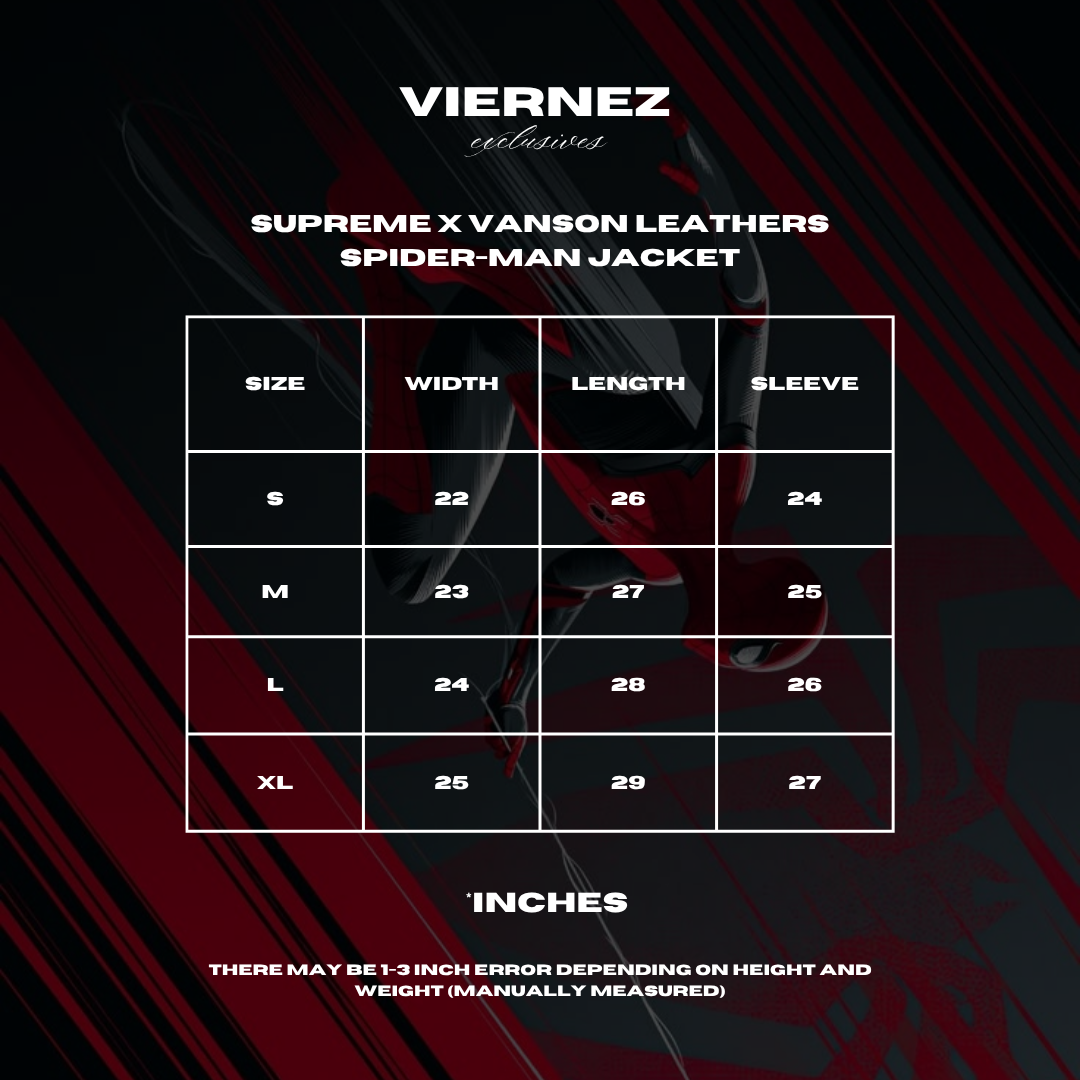 Supreme X Vanson Leathers Spider-Man Jacket