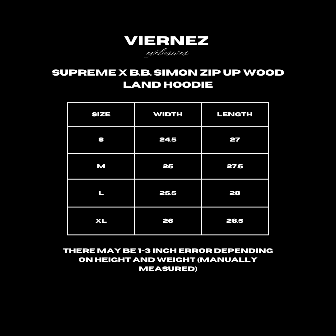 Supreme x B.B. Simon Zip Up Wood Land Hoodie