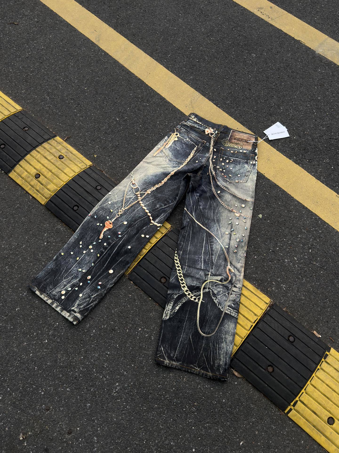 ACNE STUDIOS TROMPE-L’OEIL CHARM CHAIN PANTS