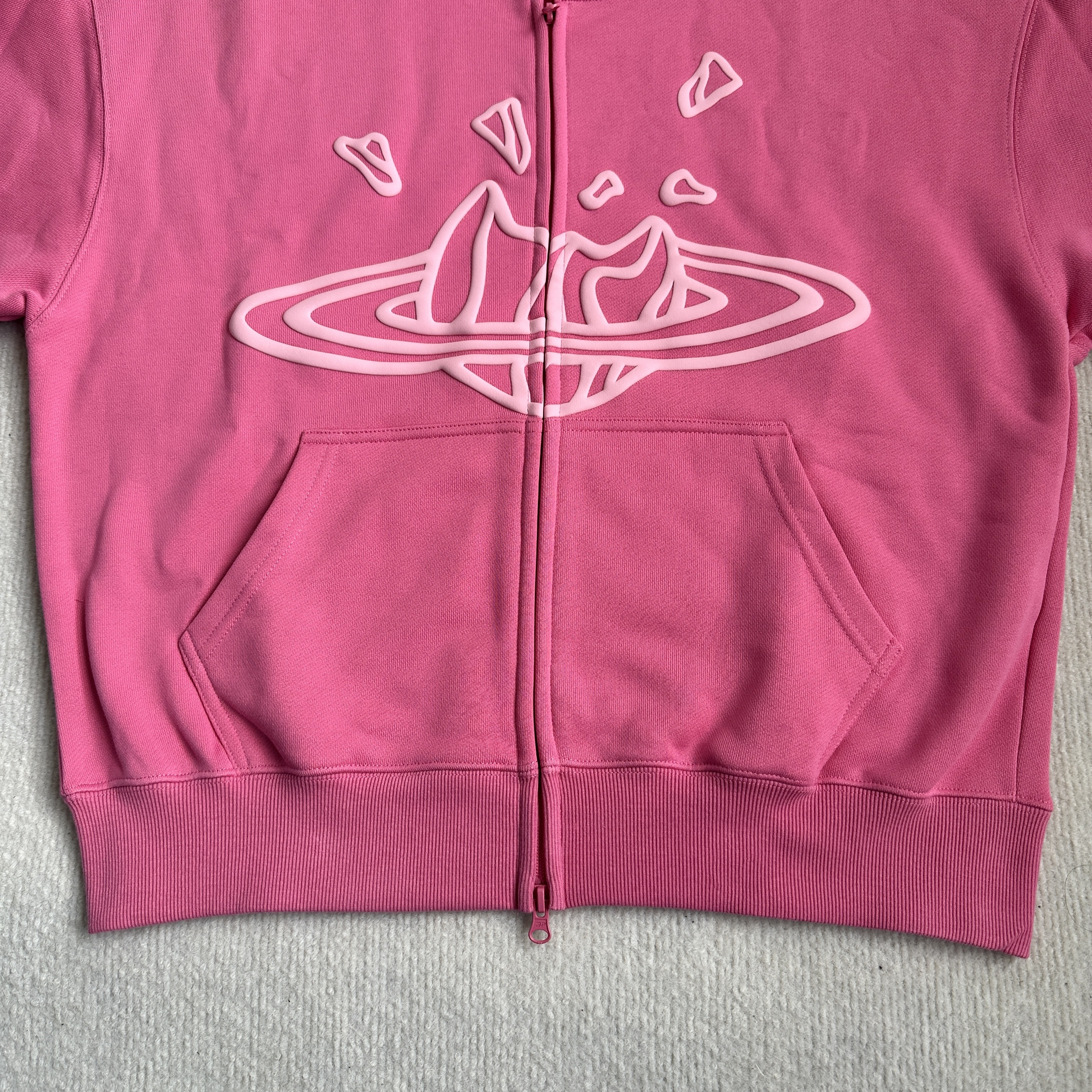 Broken Planet Zip Up Hoodie Candy Pink