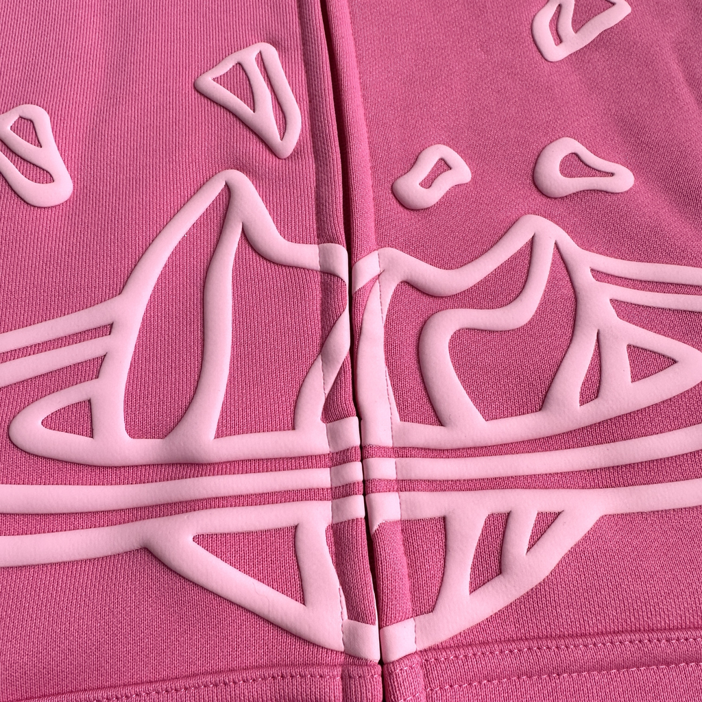 Broken Planet Zip Up Hoodie Candy Pink