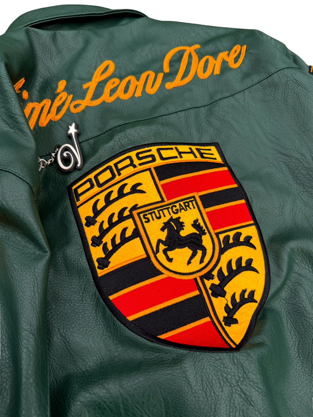Aime Leon Dore x Porsche 993 Turbo Leather Club Jacket Green