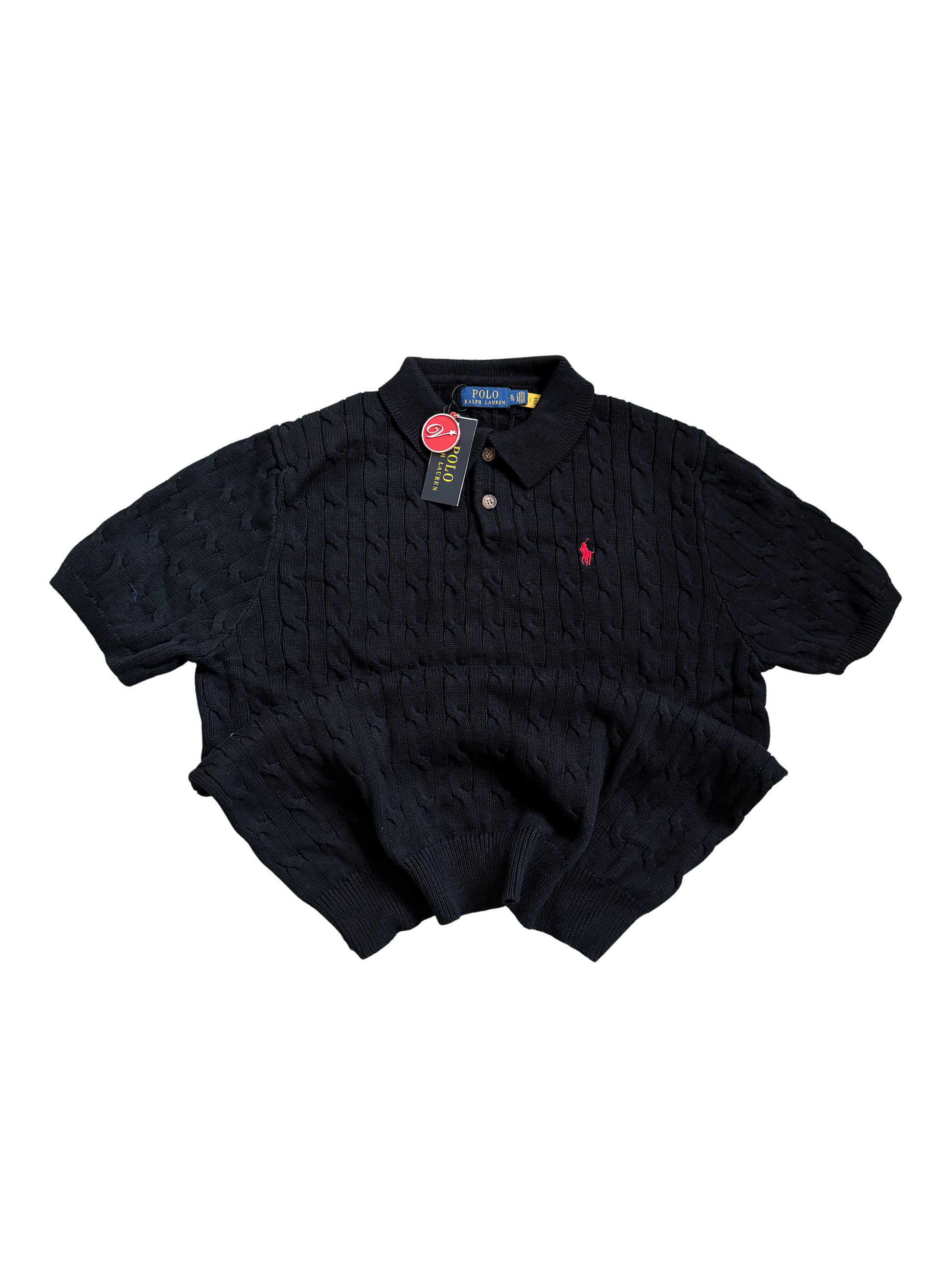 RL Knitted polos Black XL - ON HAND