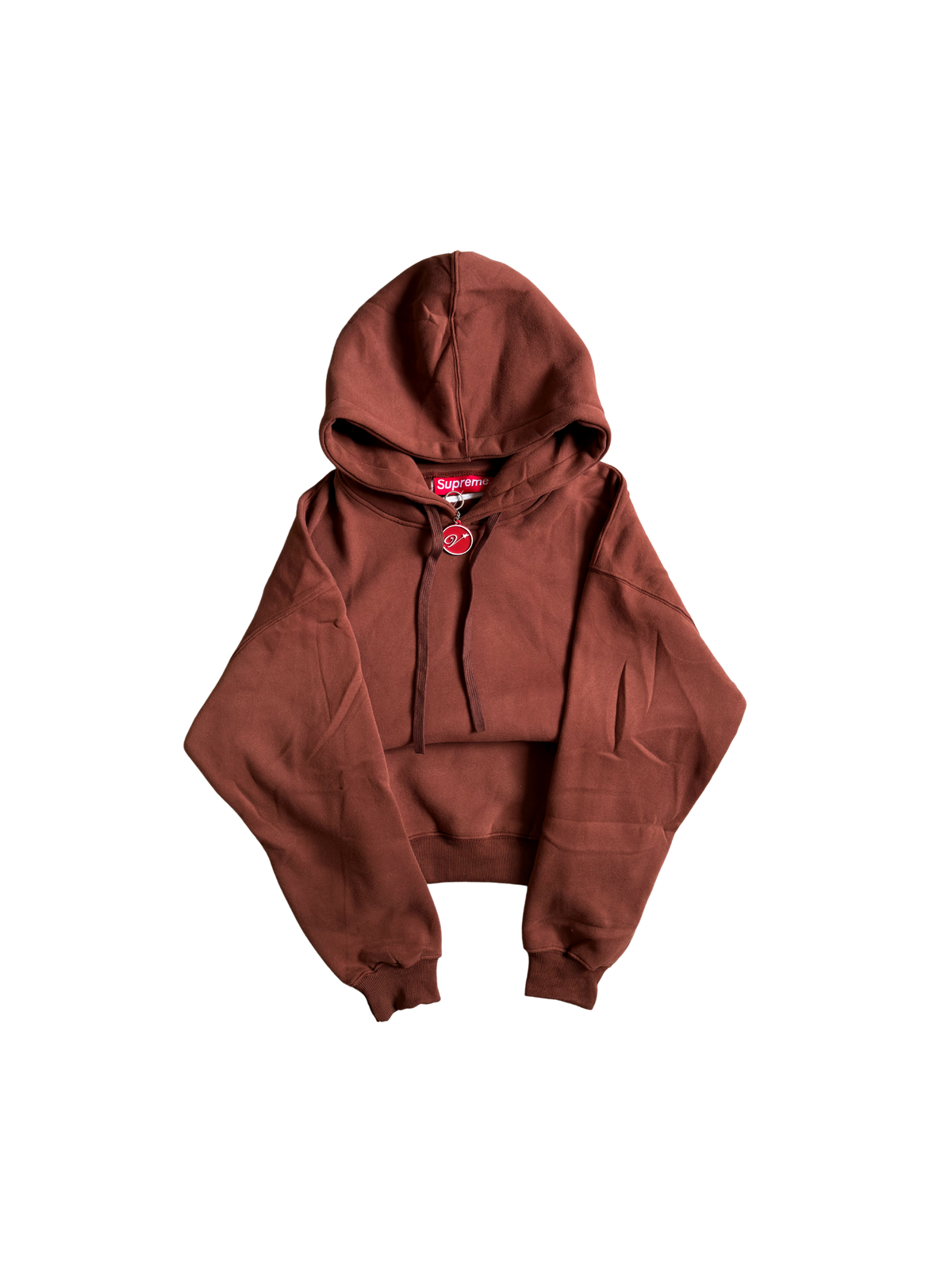 Supreme Satin Appliqué Hoodie Brown - MEDIUM