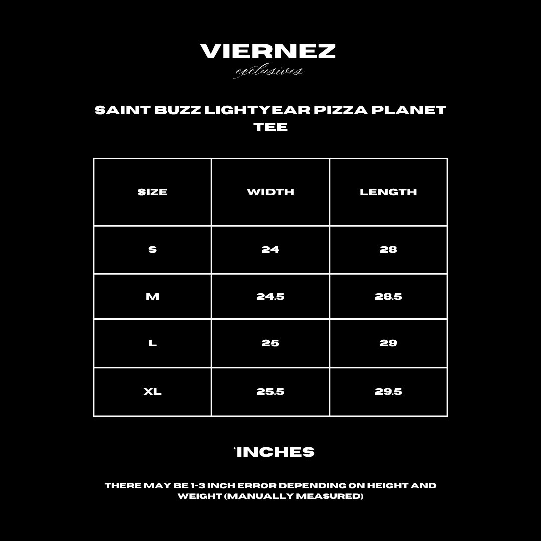 Saint Buzz Lightyear pizza planet tee